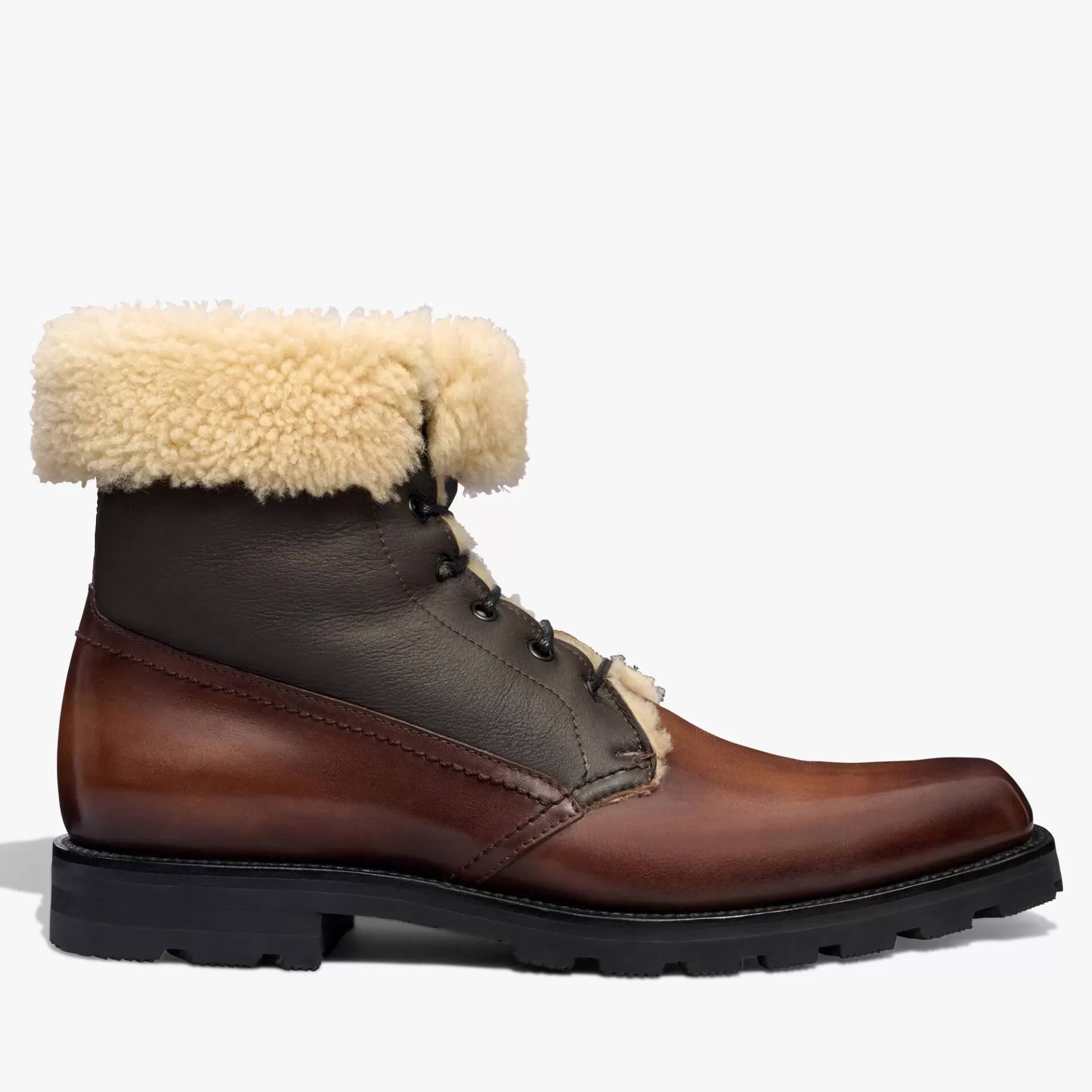 Bottine Ultima En Cuir Et Shearling | Berluti Flash Sale