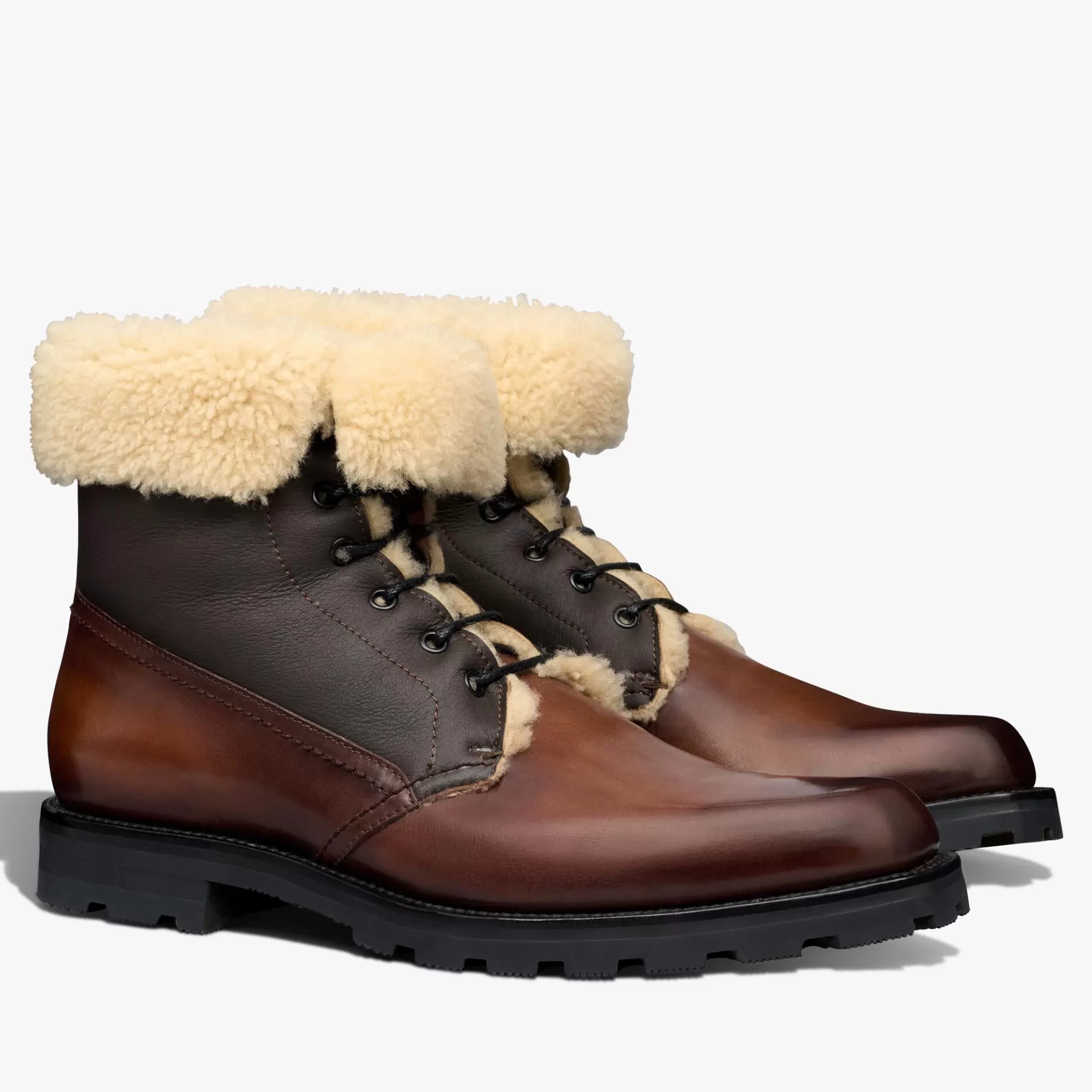 Bottine Ultima En Cuir Et Shearling | Berluti Flash Sale