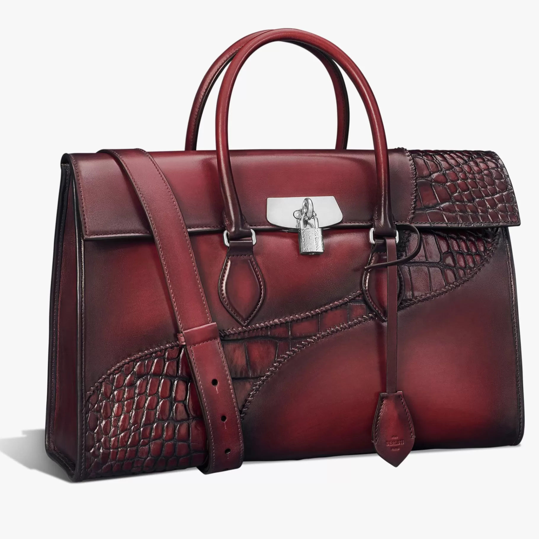 Cartable E’mio en cuir de veau et d'alligator | Berluti Shop