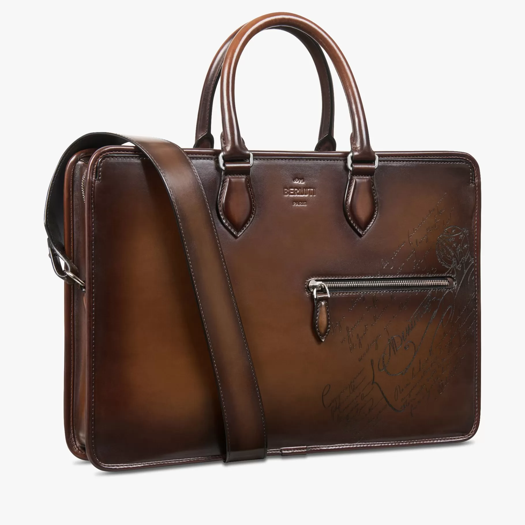 Cartable Un Jour En Cuir Scritto | Berluti Discount