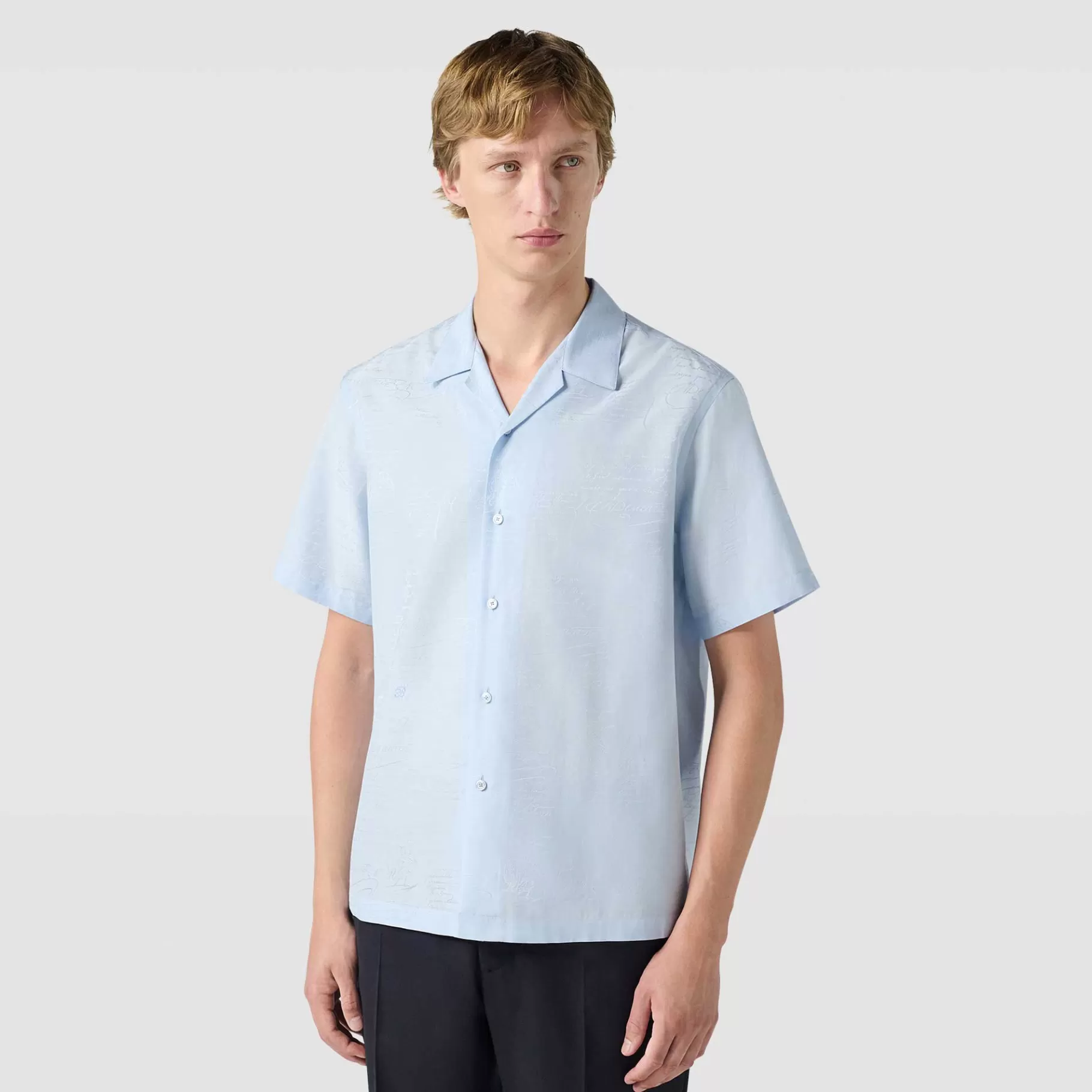 Chemise À Manches Courtes En Coton Et Soie Avec Imprimé | Berluti Clearance