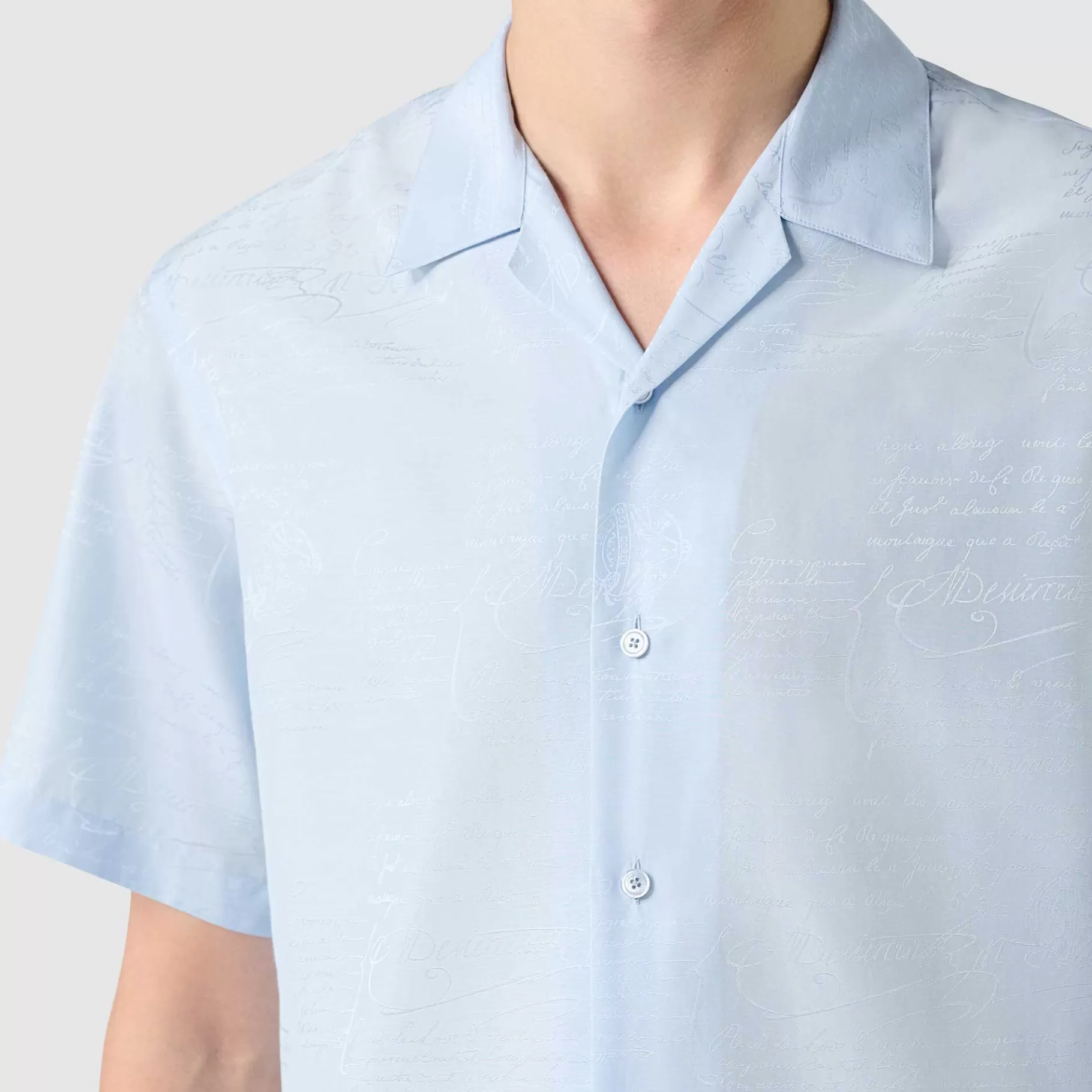 Chemise À Manches Courtes En Coton Et Soie Avec Imprimé | Berluti Clearance