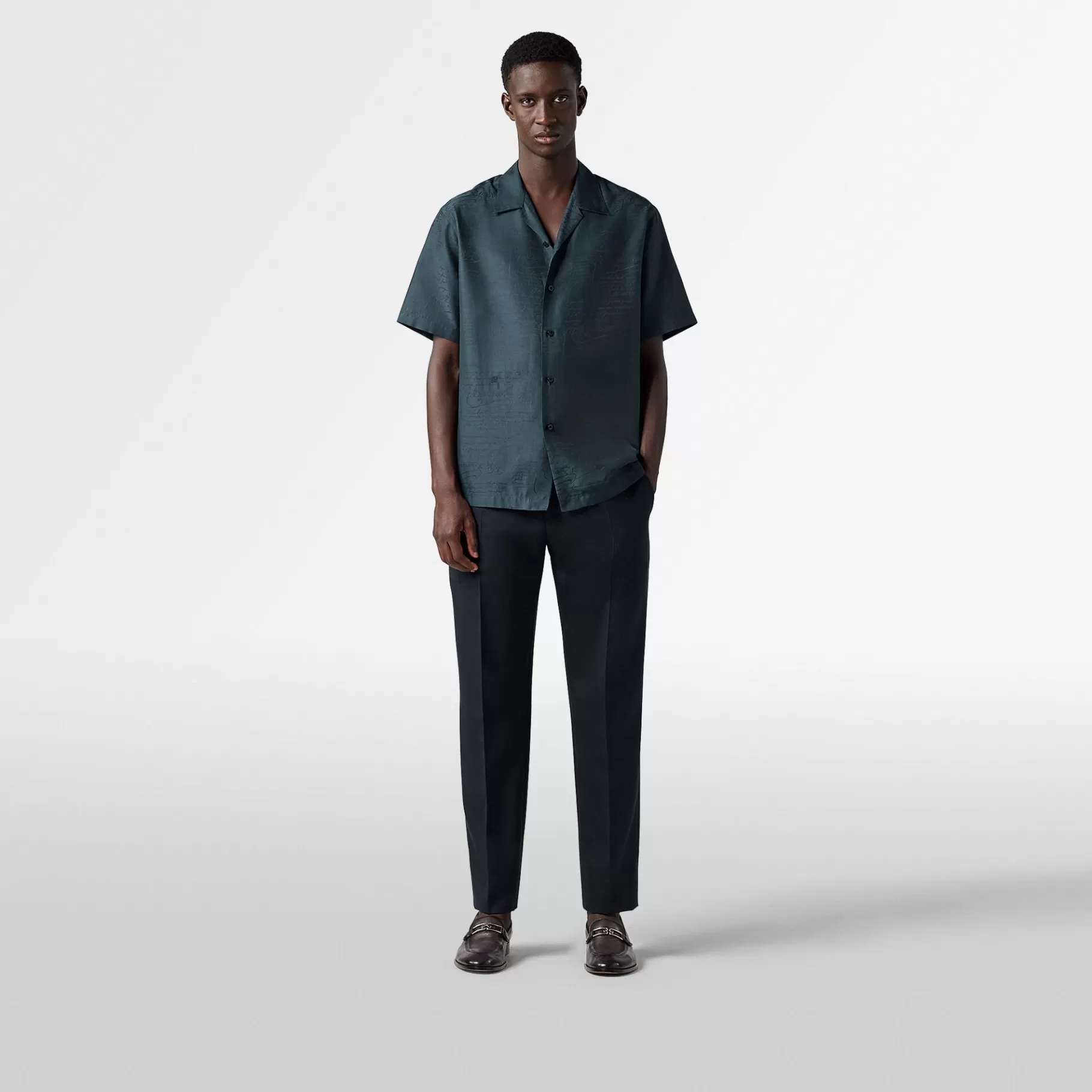 Chemise À Manches Courtes En Coton Et Soie Avec Imprimé | Berluti Online