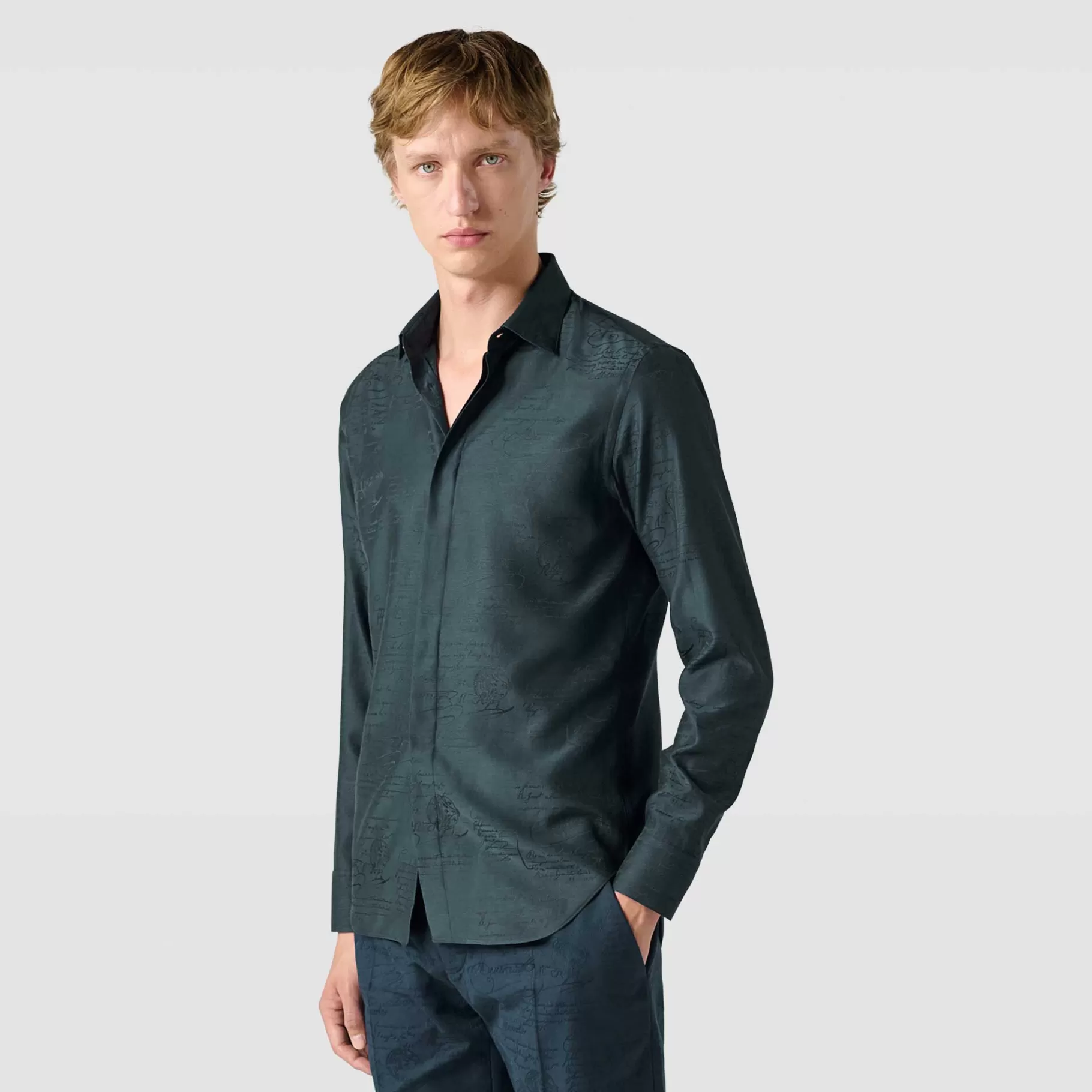 Chemise Andy En Coton Et Soie Scritto | Berluti Outlet