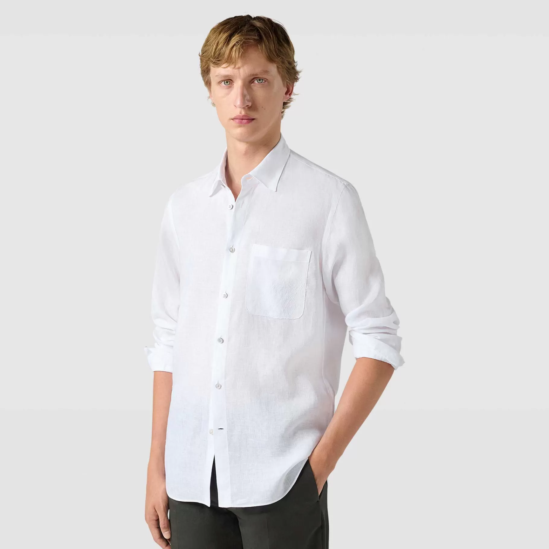 Chemise En Lin Avec Poche Scritto | Berluti Clearance