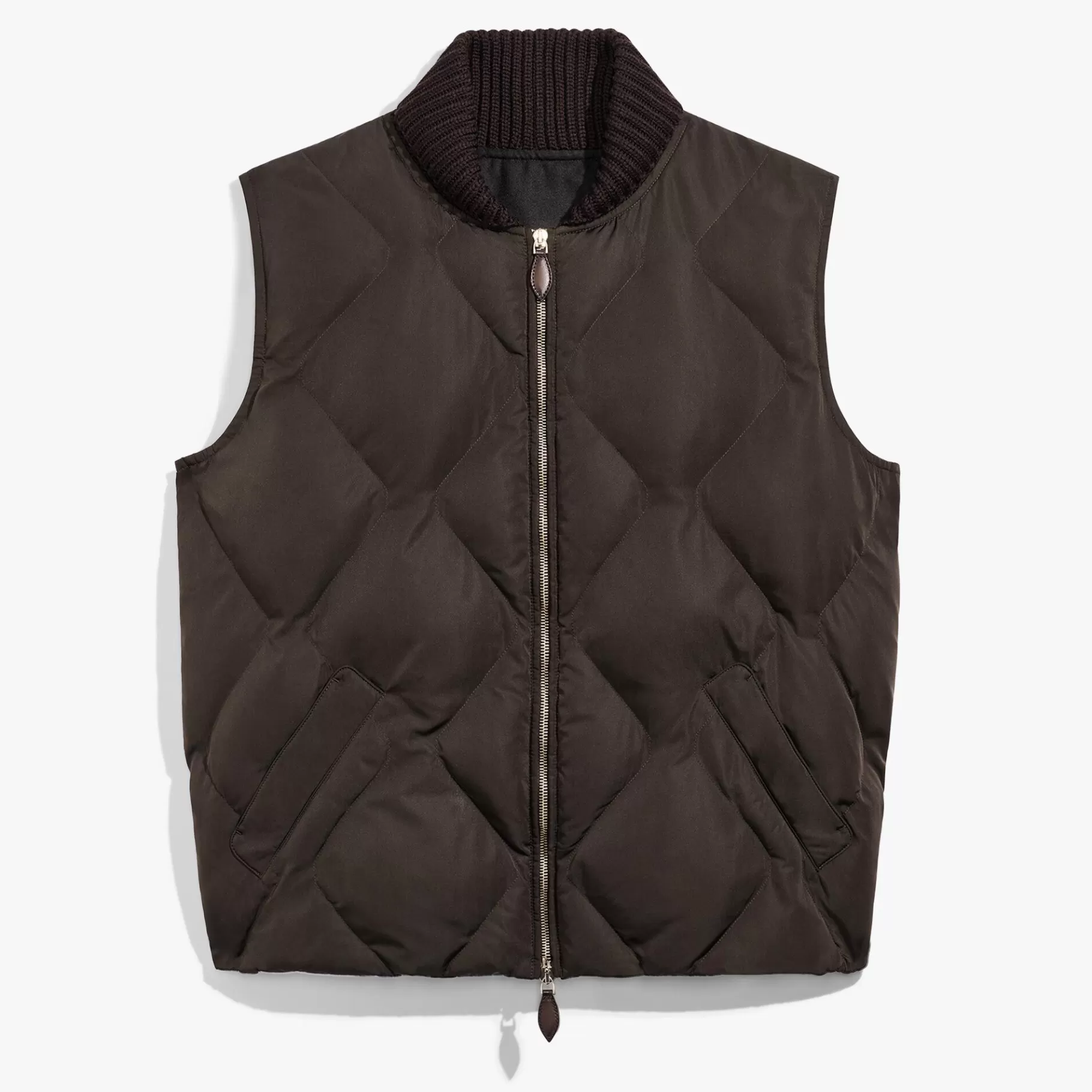 Doudoune Sans Manches En Nylon Matelassé Avec Col En Maille | Berluti Shop
