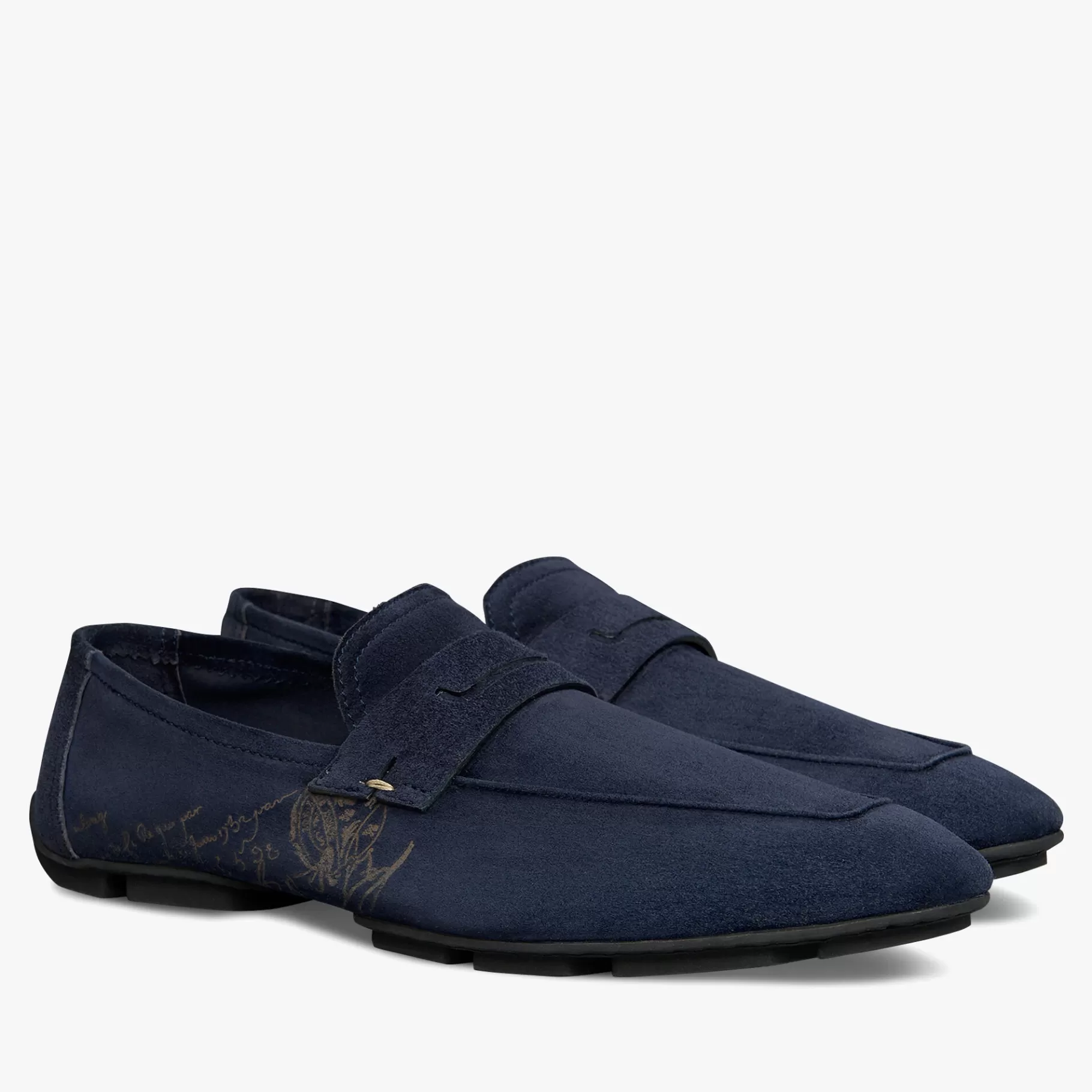 Mocassin Lorenzo Drive En Cuir De Veau Camoscio Scritto | Berluti Clearance