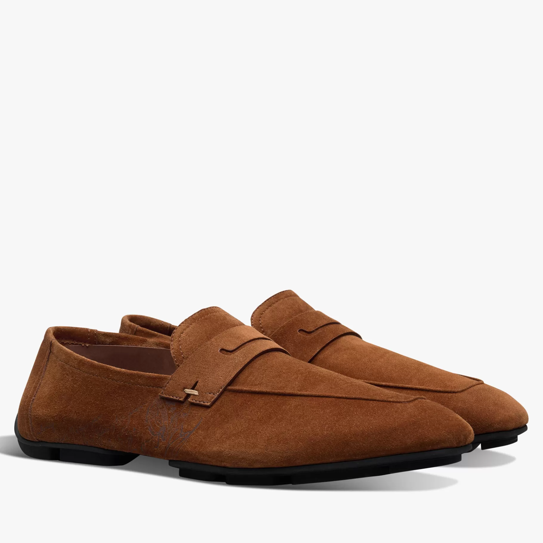 Mocassin Lorenzo Drive En Cuir De Veau Camoscio Scritto | Berluti New