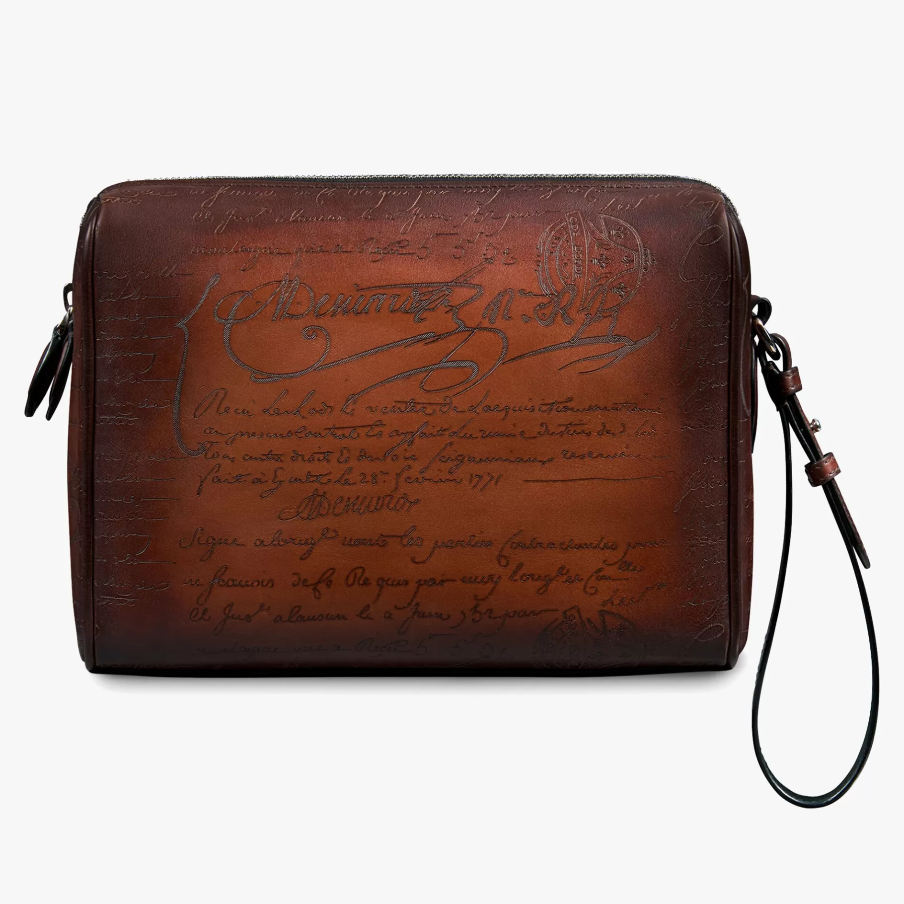 Pochette Zippée Rosewood En Cuir Scritto | Berluti Outlet