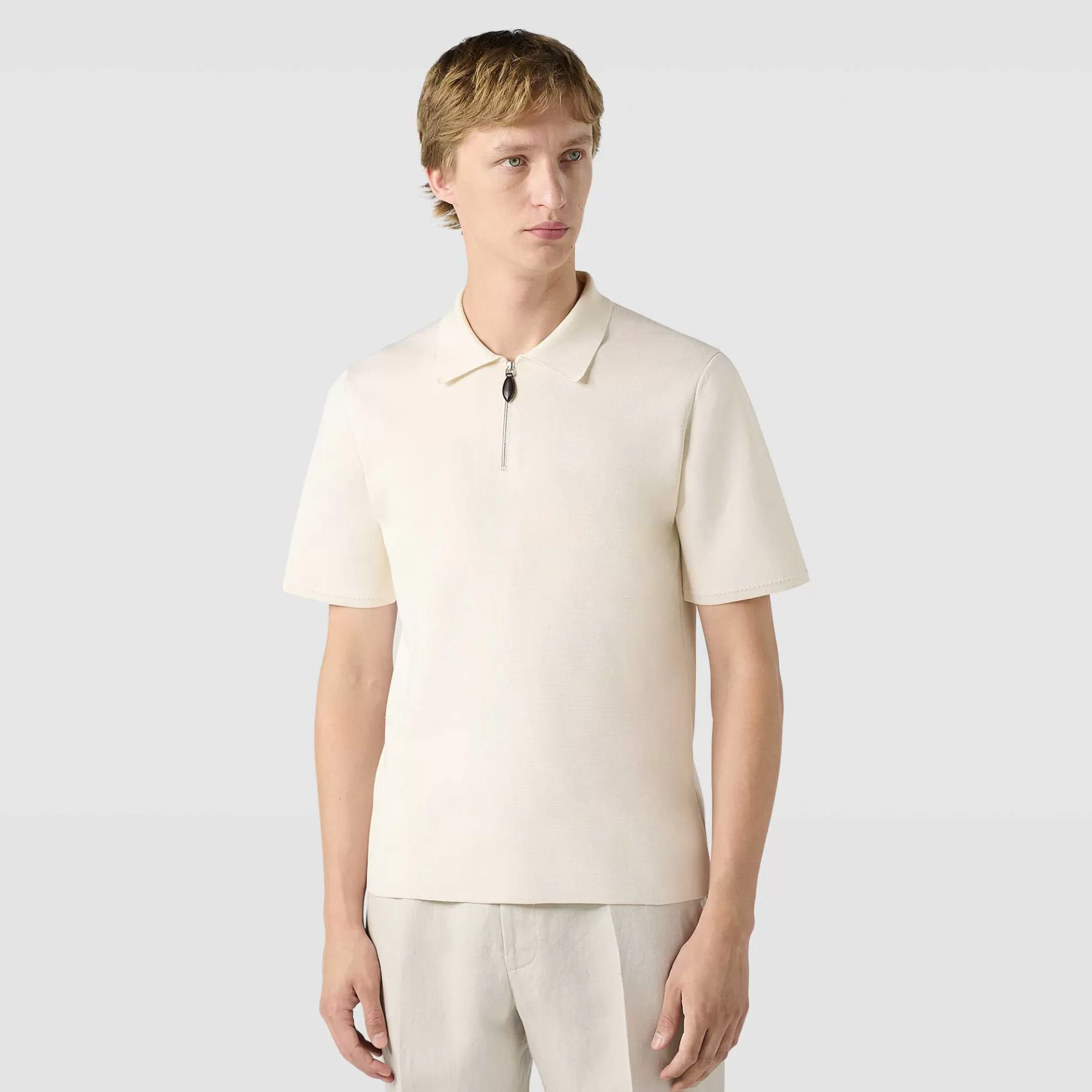 Polo En Coton Et Soie Zippé | Berluti Shop