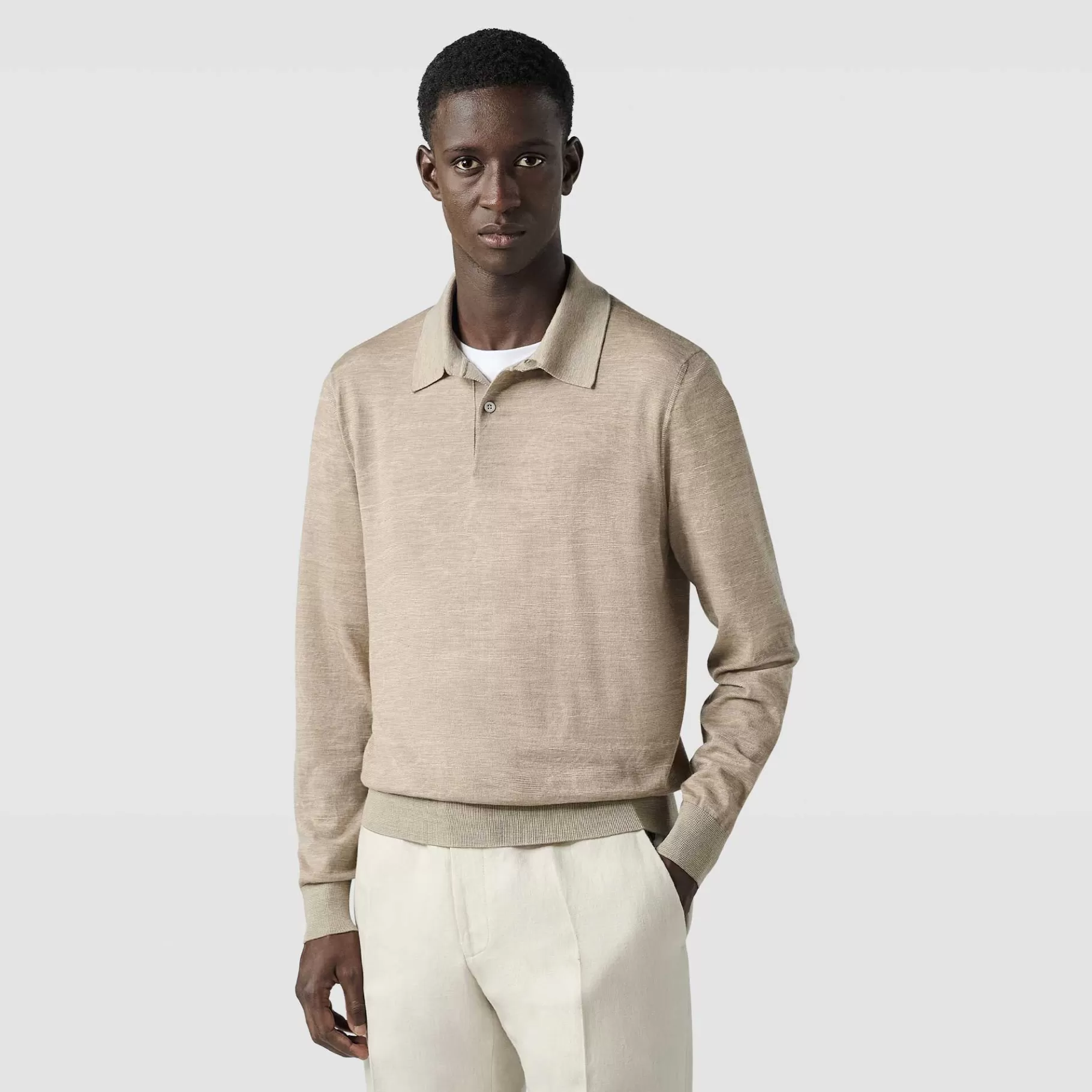 Polo Manches Longues Léger En Laine Avec Jacquard Scritto | Berluti Clearance