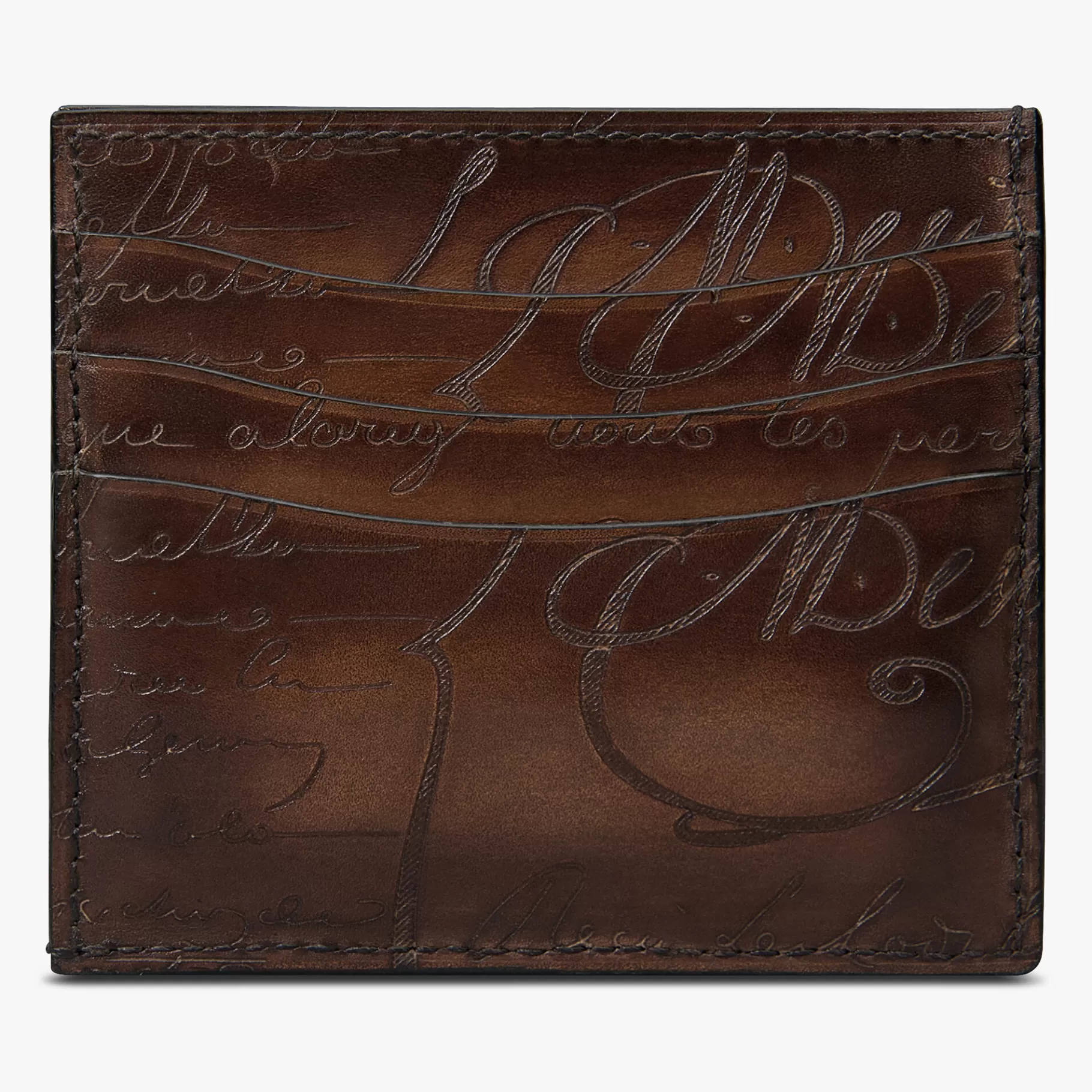 Porte-Cartes Bambou 6CC En Cuir Scritto | Berluti Clearance