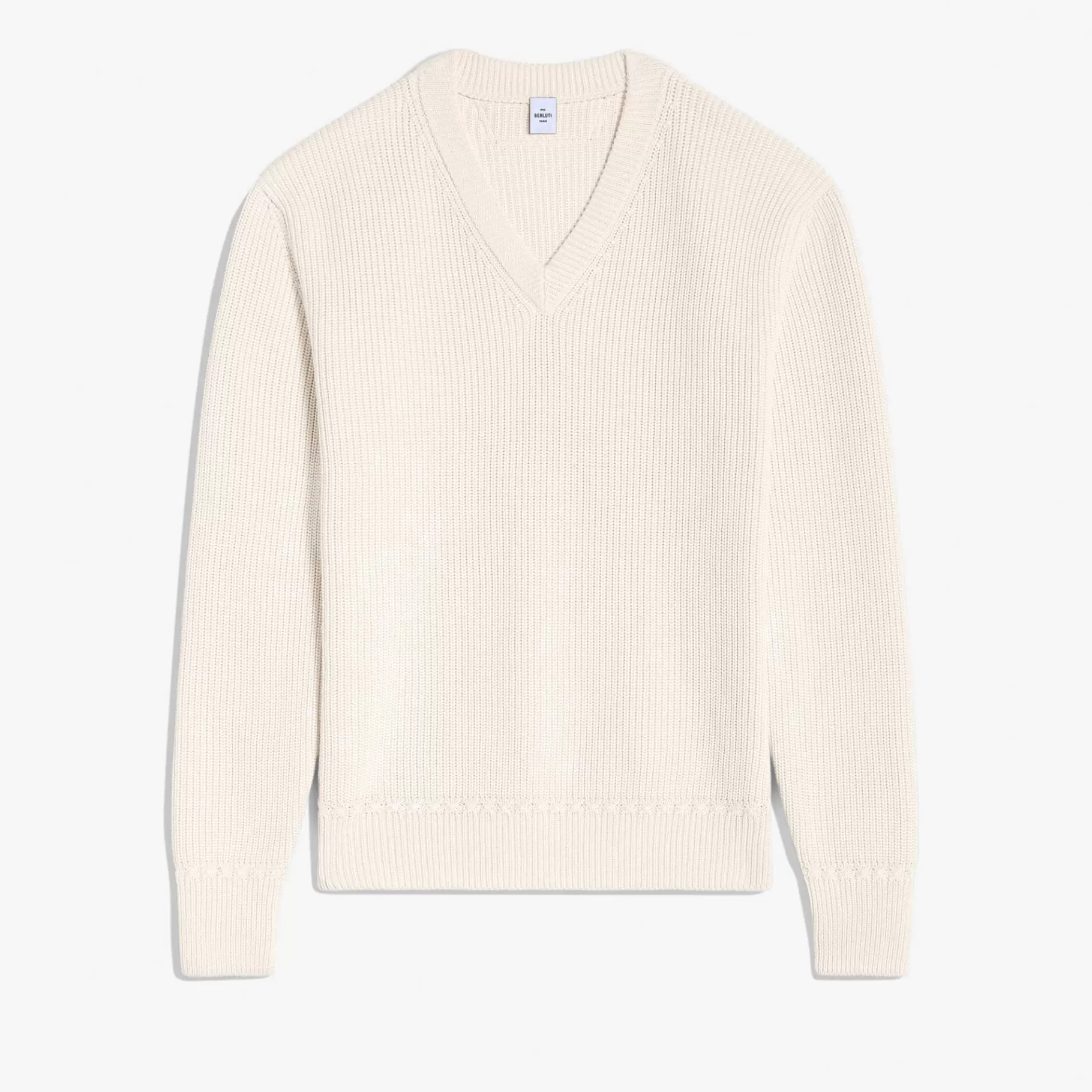Pull Col V En Côtes Anglaises En Coton Et Soie | Berluti Clearance