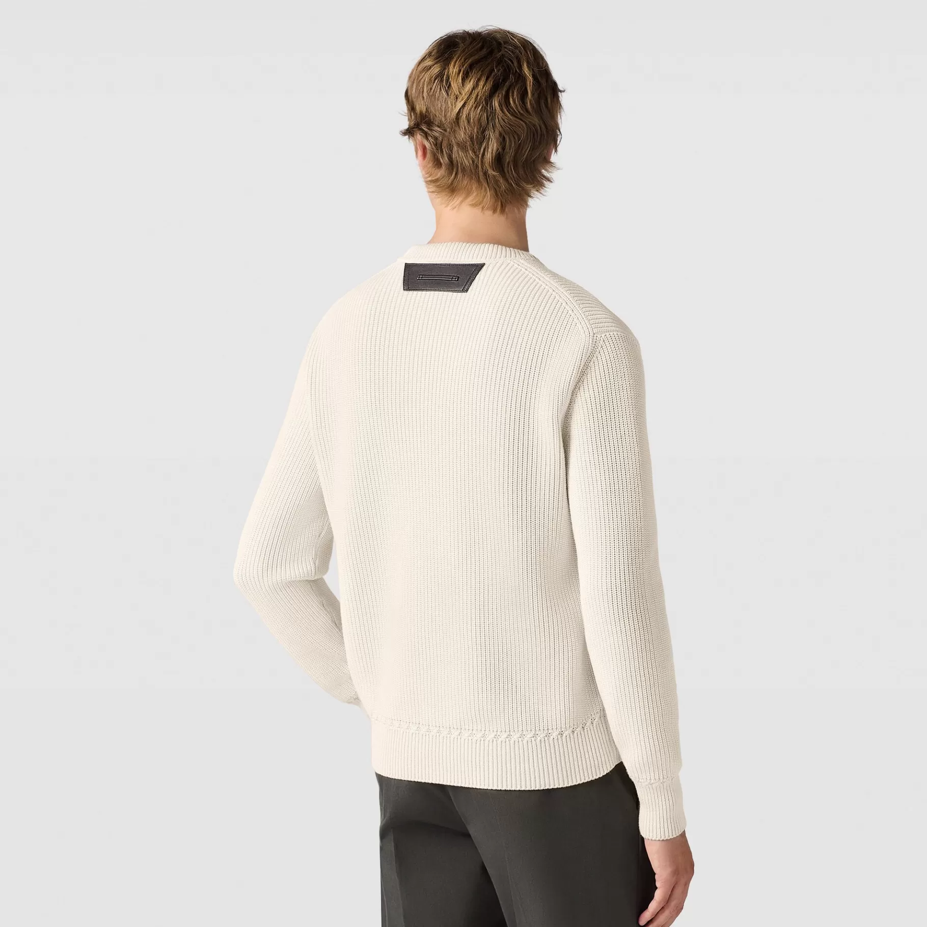 Pull Col V En Côtes Anglaises En Coton Et Soie | Berluti Clearance