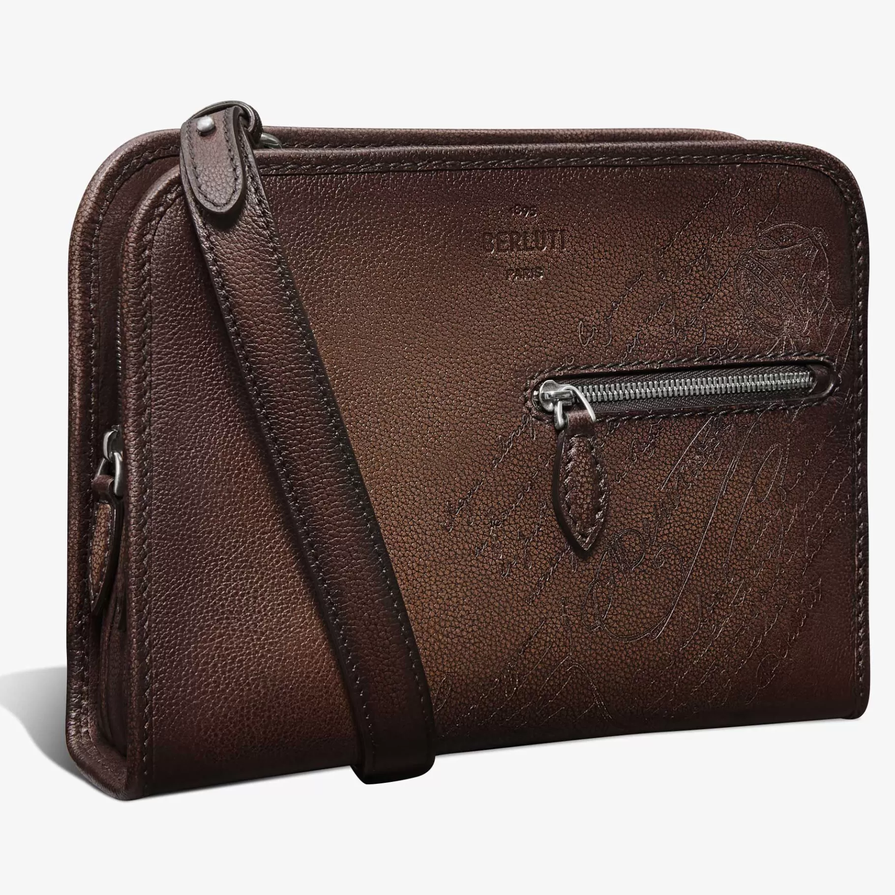 Sac Bandoulière Journalier Trio En Cuir Scritto | Berluti Sale