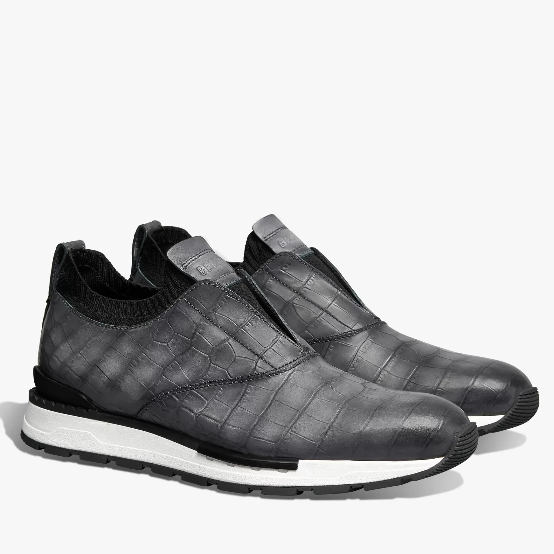 Slip-on sneaker Fast Track En Cuir D'Alligator Et Cachemire | Berluti Shop