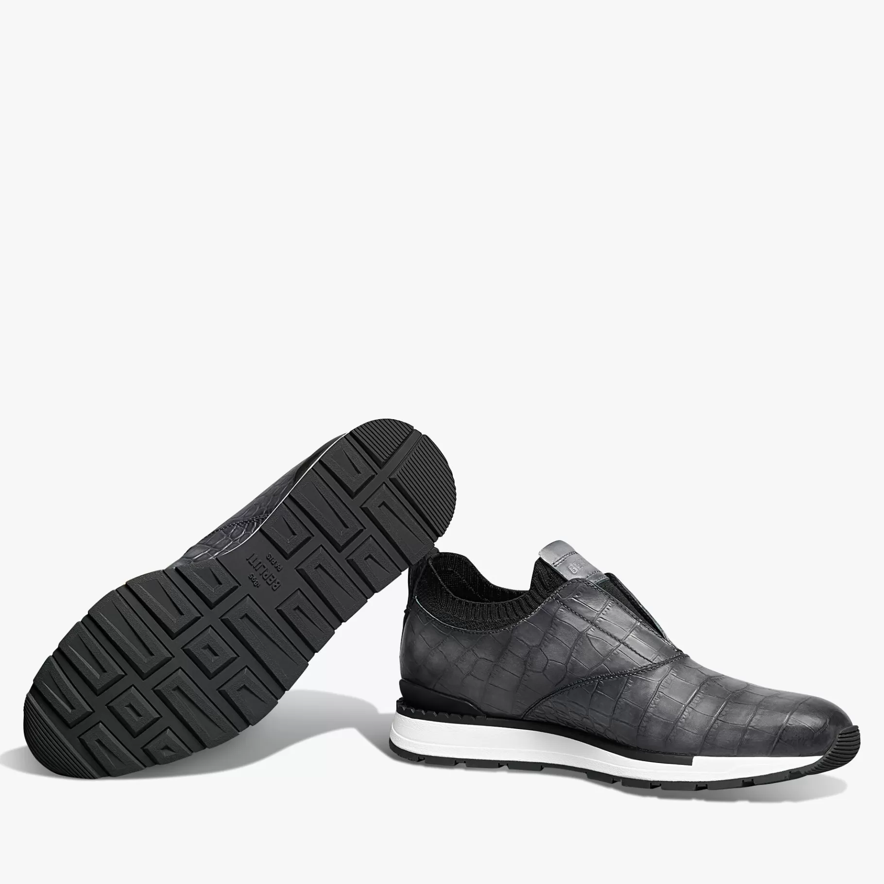 Slip-on sneaker Fast Track En Cuir D'Alligator Et Cachemire | Berluti Shop