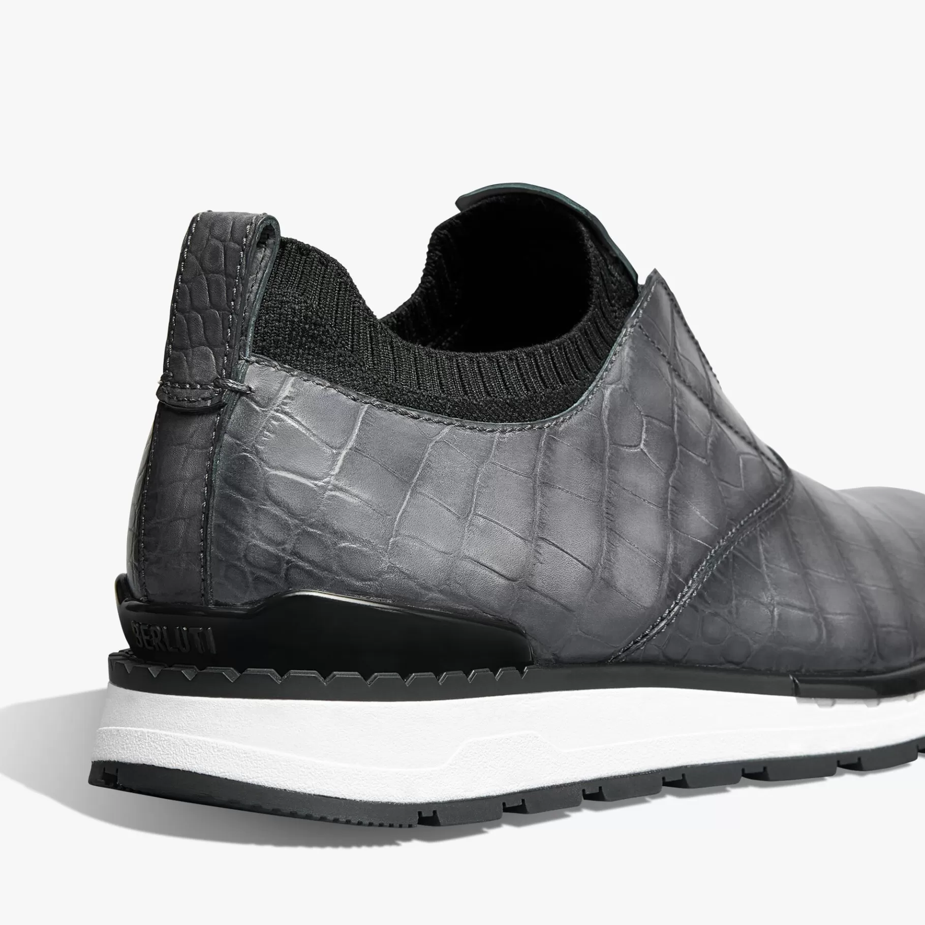 Slip-on sneaker Fast Track En Cuir D'Alligator Et Cachemire | Berluti Shop