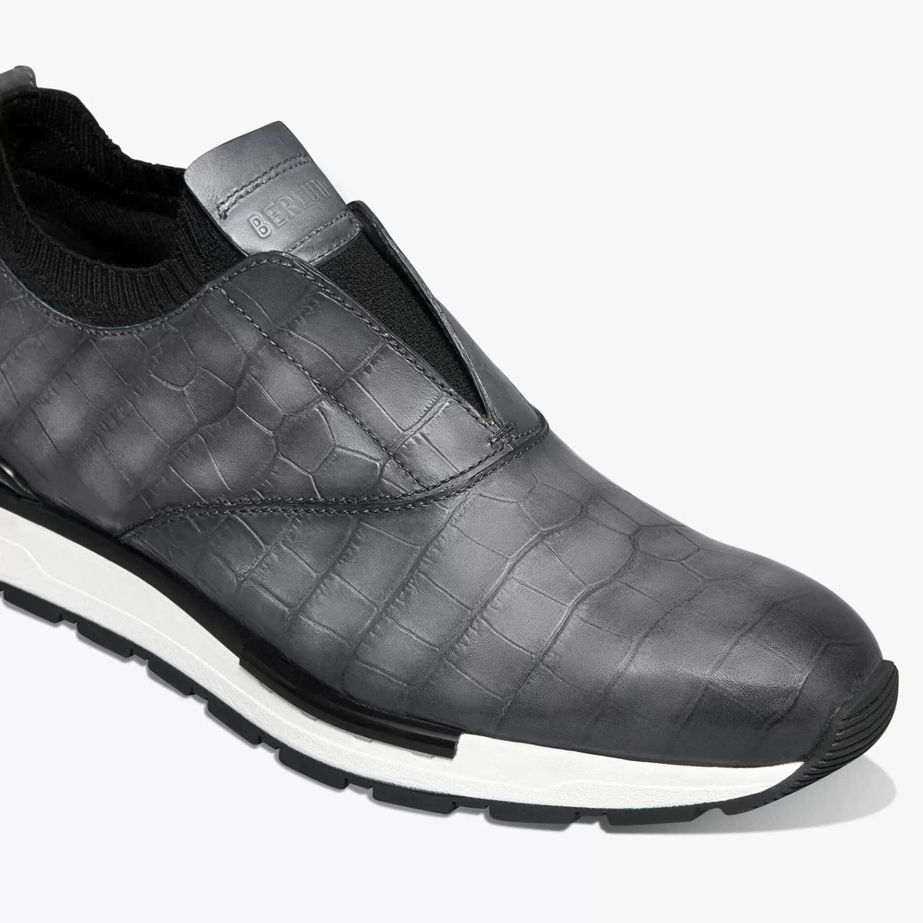 Slip-on sneaker Fast Track En Cuir D'Alligator Et Cachemire | Berluti Shop