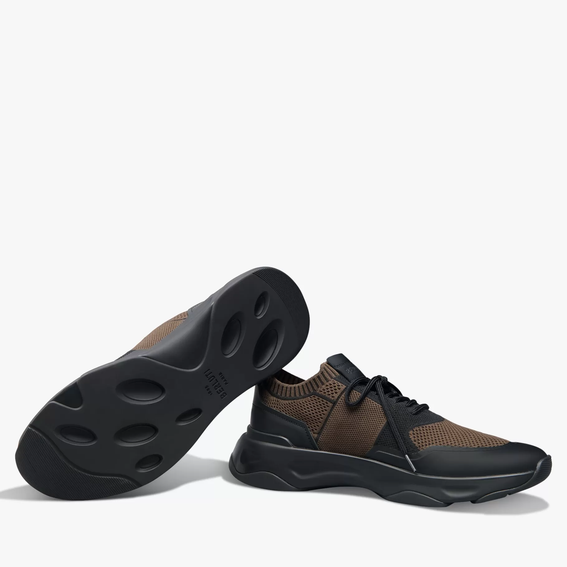 Sneaker Shadow En Maille Et Cuir De Veau Film Gomme | Berluti Shop