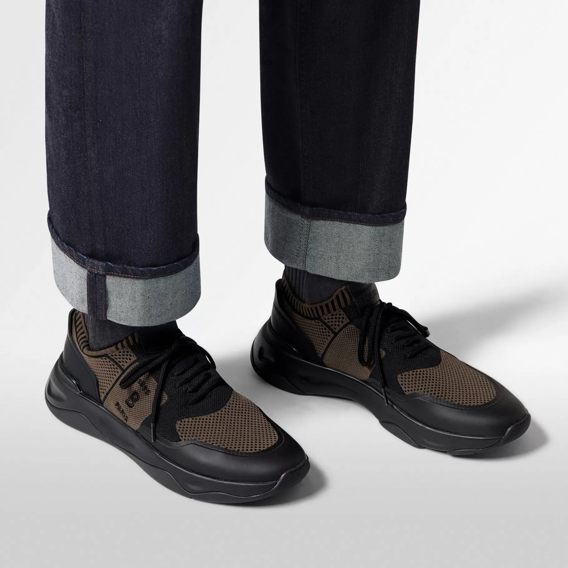 Sneaker Shadow En Maille Et Cuir De Veau Film Gomme | Berluti Shop