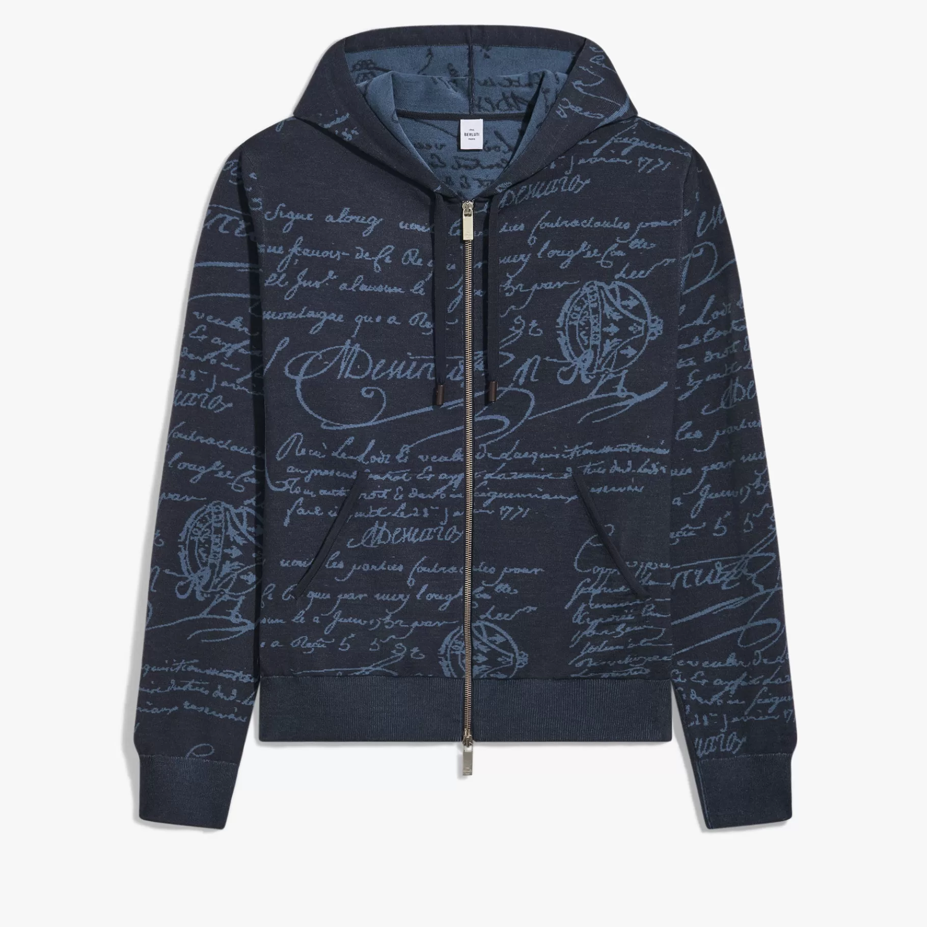 Sweat A Capuche Zippé en Laine Scritto | Berluti Discount