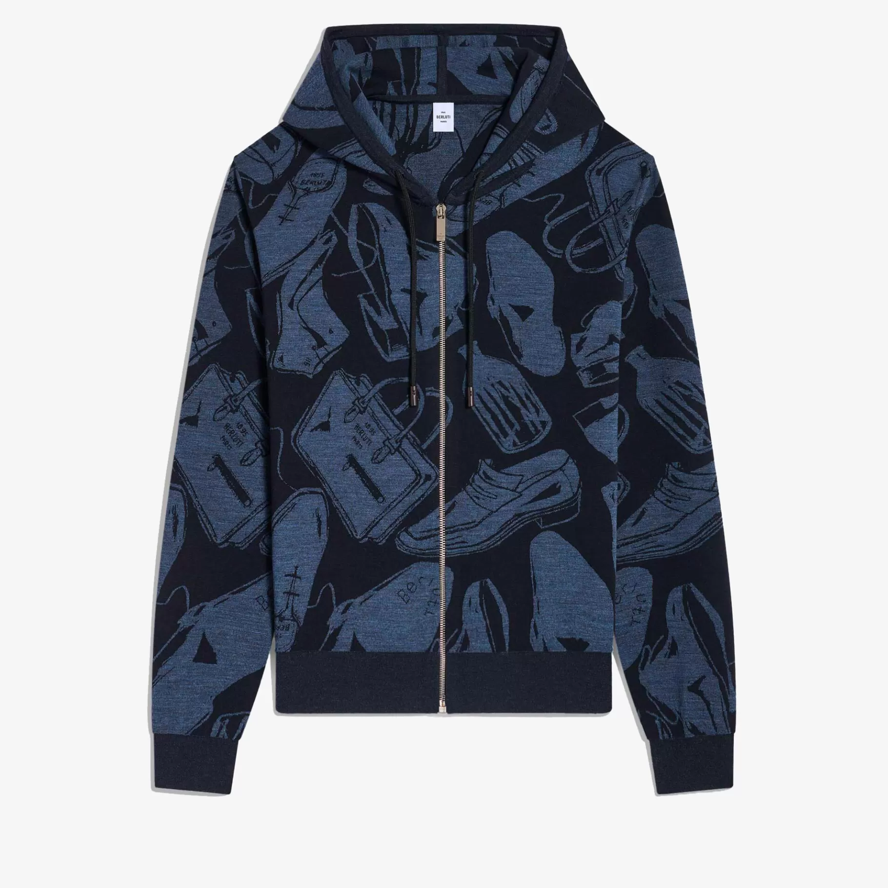 Sweat À Capuche Zippé En Laine Avec Jacquard Summer Iconic | Berluti Hot