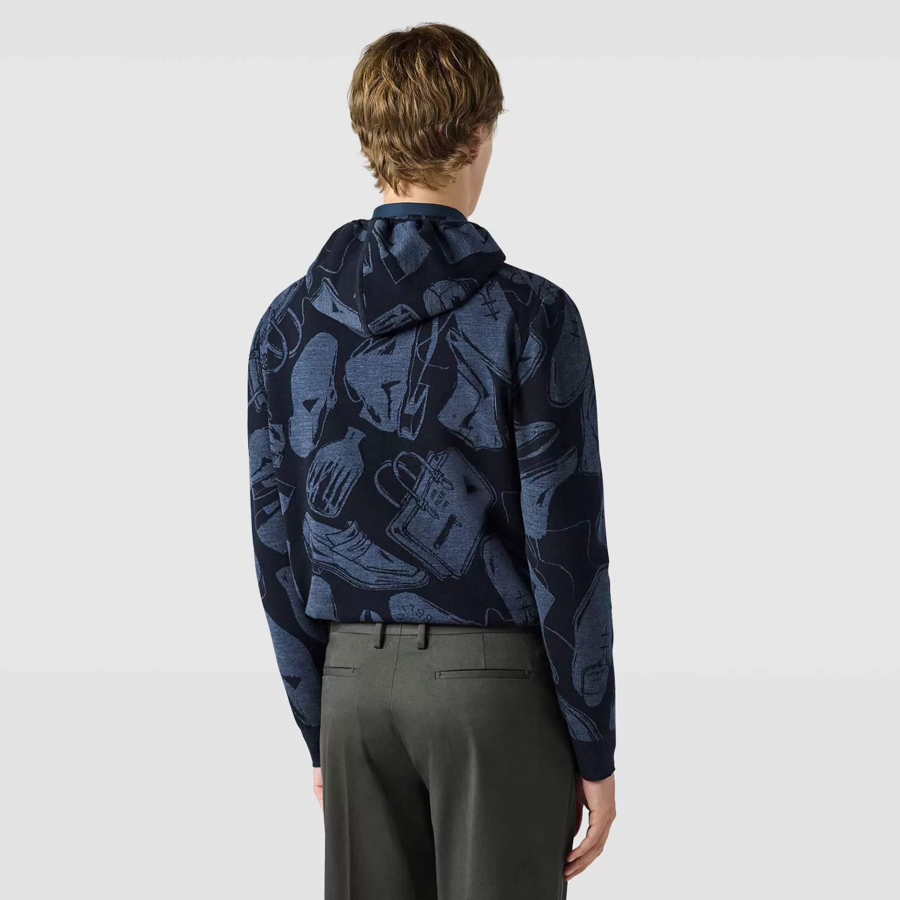 Sweat À Capuche Zippé En Laine Avec Jacquard Summer Iconic | Berluti Hot