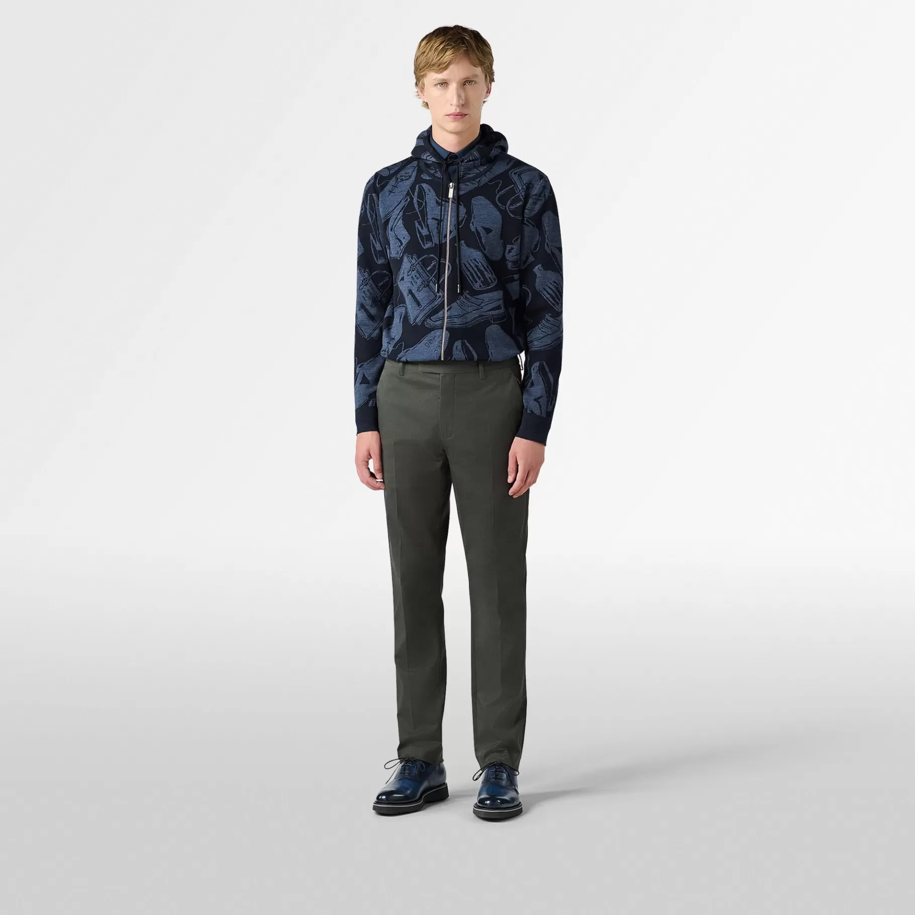 Sweat À Capuche Zippé En Laine Avec Jacquard Summer Iconic | Berluti Hot