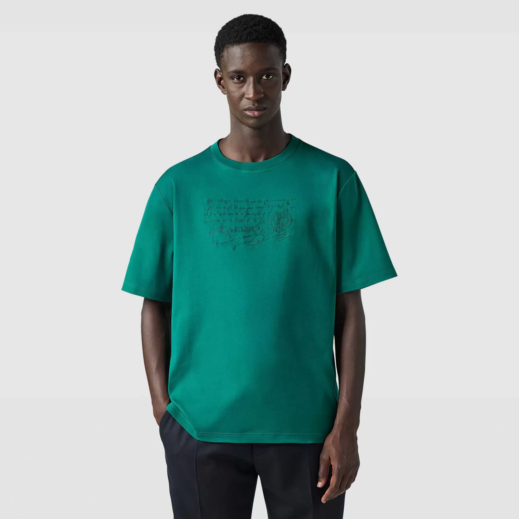 T-Shirt Avec Broderie Scritto | Berluti Cheap